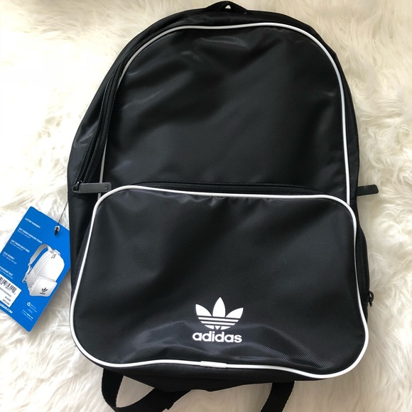 NWT Adidas Original Classic Backpack Black White - Picture 5 of 8